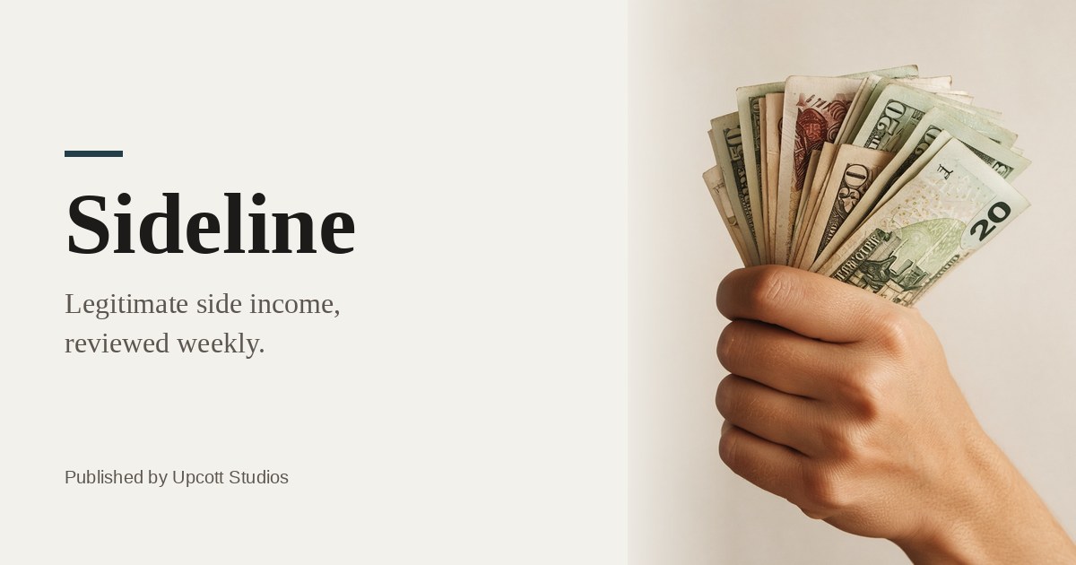 Sideline cover: legitimate side hustles reviewed weekly